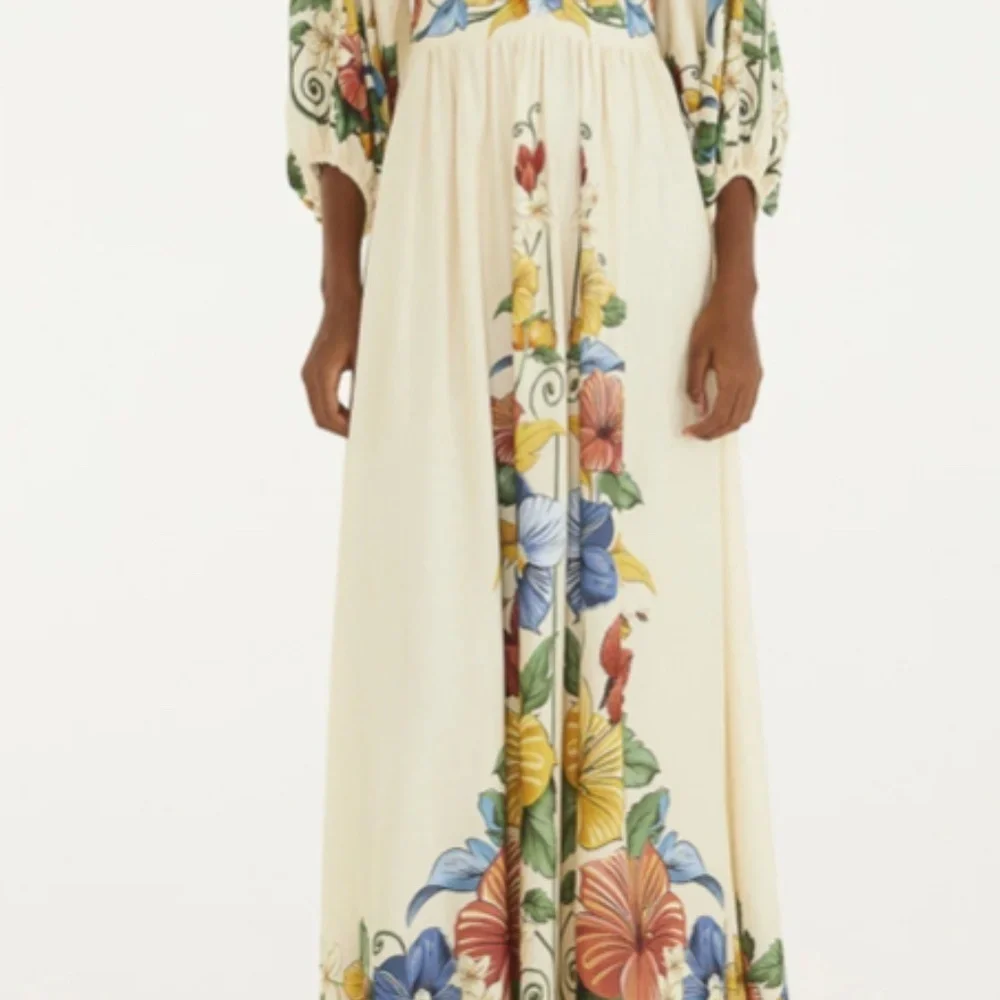 Farm Rio Trolocalzinho Scarf Print Maxi Dress – Size Large (G) | like New - Picture 3 of 11